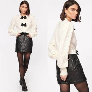 Cami NYC Black “Macy” Quilted Faux Leather Mini Skirt Size 2 New Without Tags!